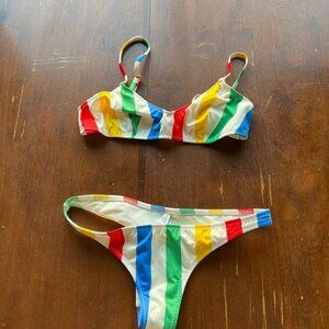 Colorful Striped Bikini Set